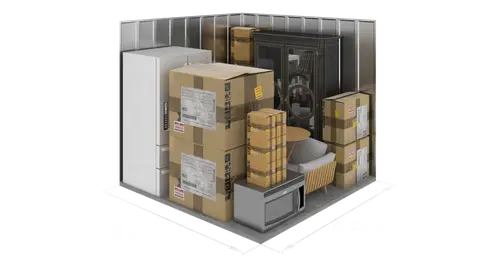 8x10 storage unit (80 sq ft) interior view