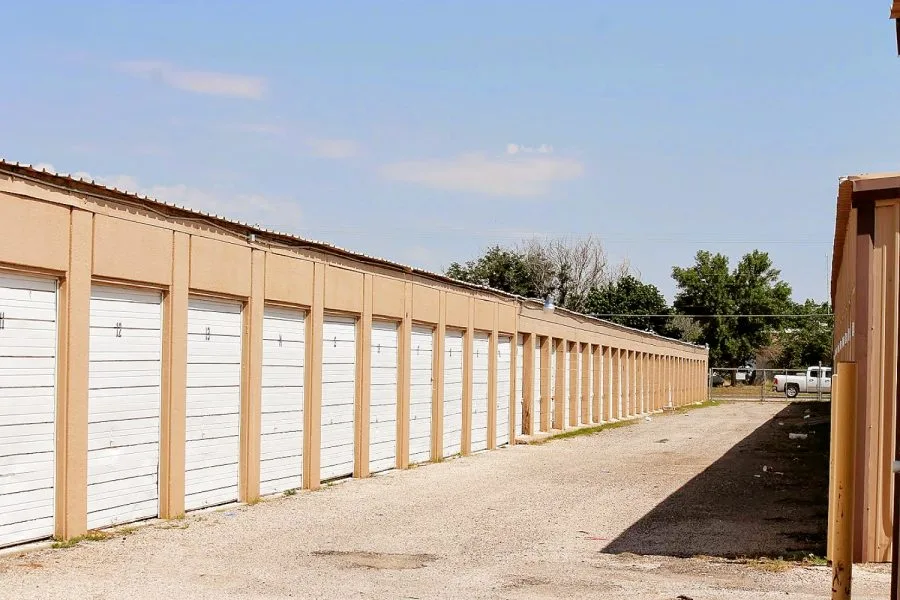 Rows of secure storage units at Presto Storage